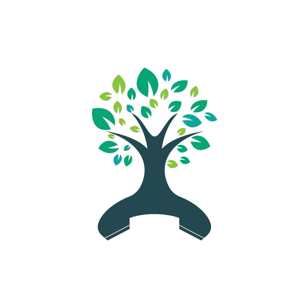 Nature call vector logo design. Handset tree icon design template.