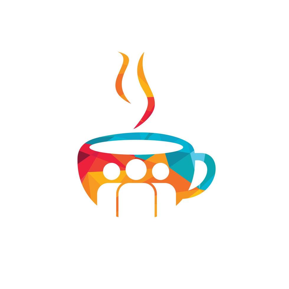 diseño del logotipo vectorial de la gente del café. símbolo de cafetería o restaurante. vector