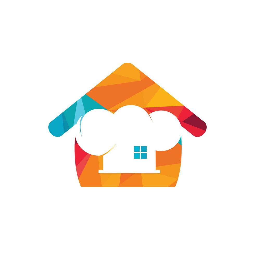 Home chef vector logo design template. Creative combination of a house and a chef's hat.