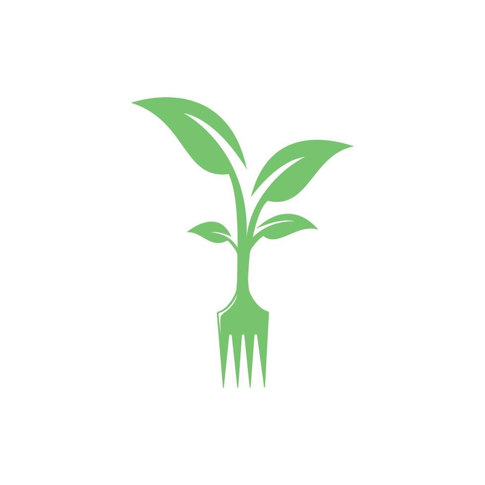 diseño de logotipo de vector de árbol de horquilla. concepto de logotipo de restaurante y agricultura.