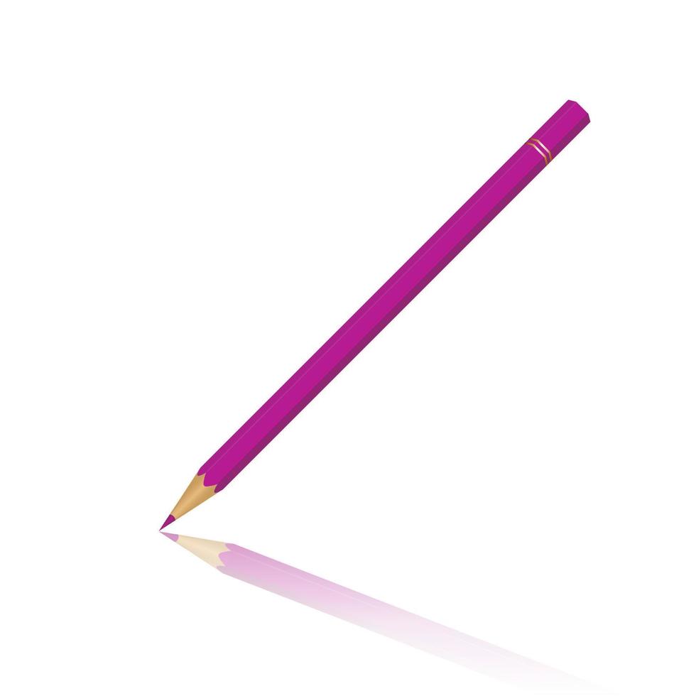 Realistic wooden pink pencil for school and preschool Art equipment vector