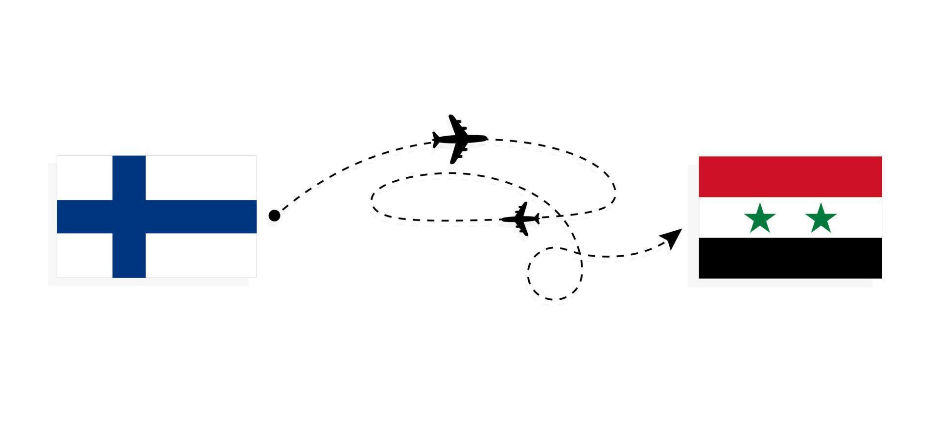 vuelo y viaje de finlandia a siria por concepto de viaje en avión de pasajeros vector