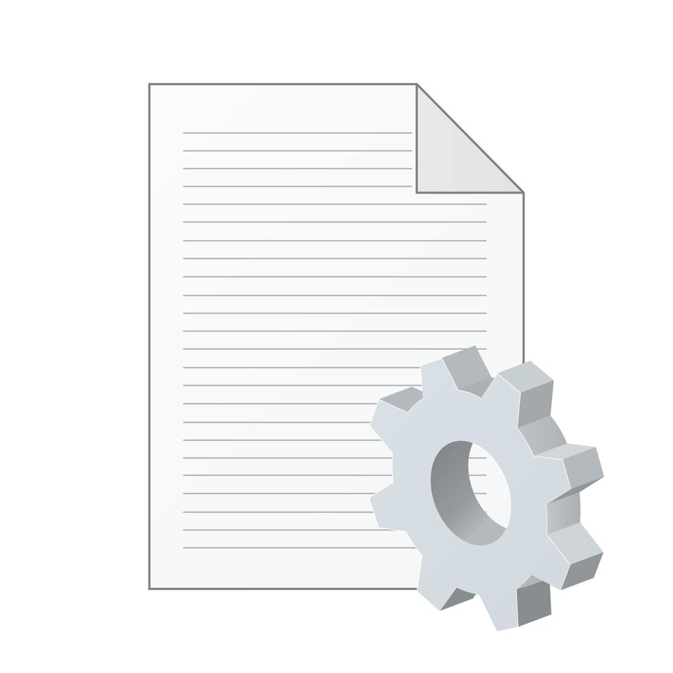 File computer document with gear icon Settings icon or instruction vector