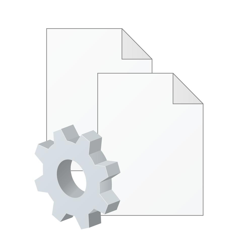 File computer document icon with gear icon Settings icon or instruction vector