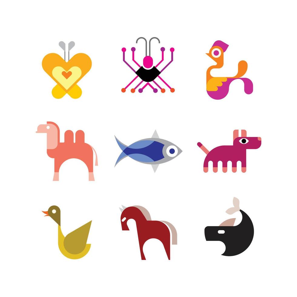 conjunto de iconos de vector de animales