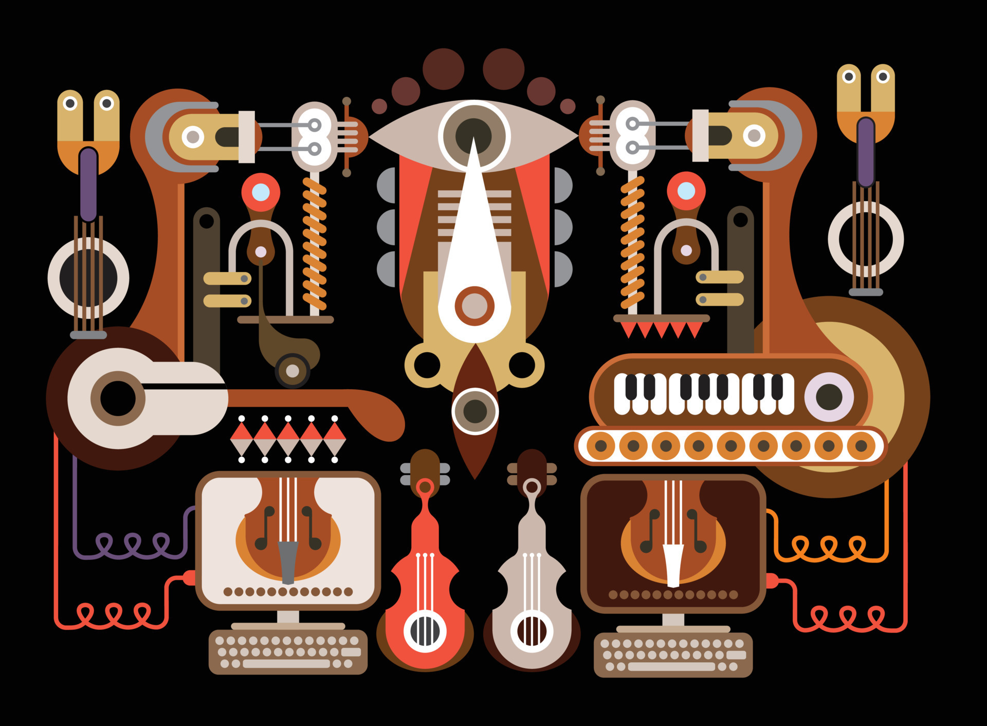 Musical instrument factory 11173807 Vector Art at Vecteezy