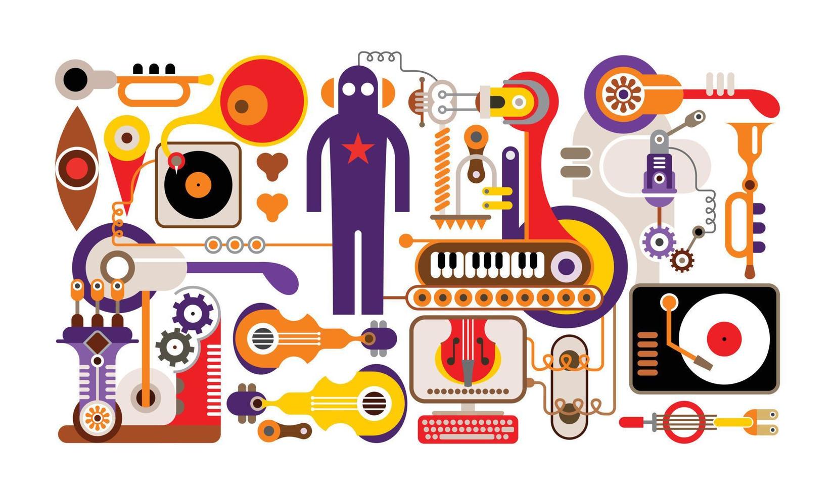 taller de instrumentos musicales vector