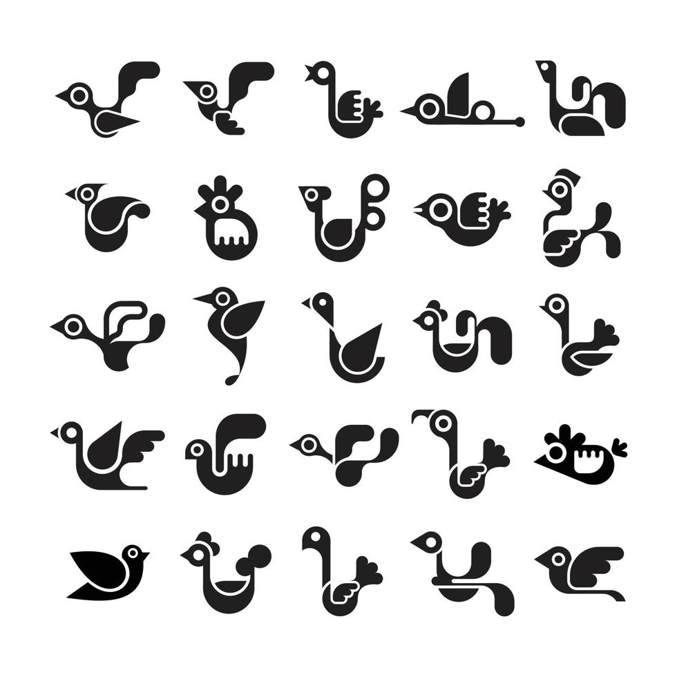 iconos de vector de aves