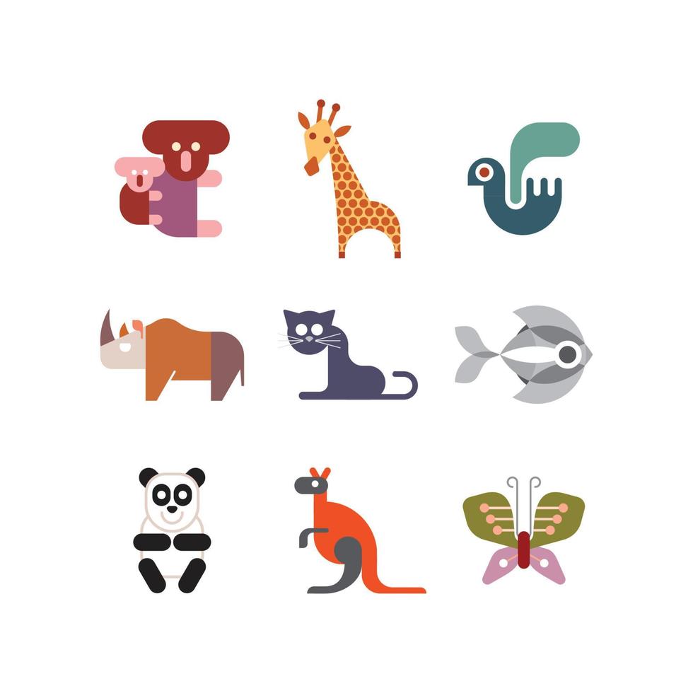 iconos de vectores de animales