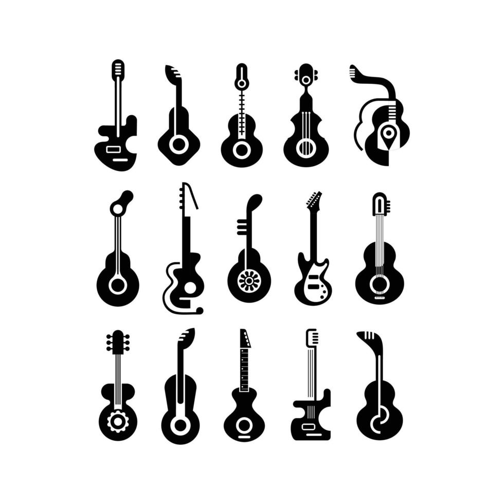 iconos de vector de guitarra