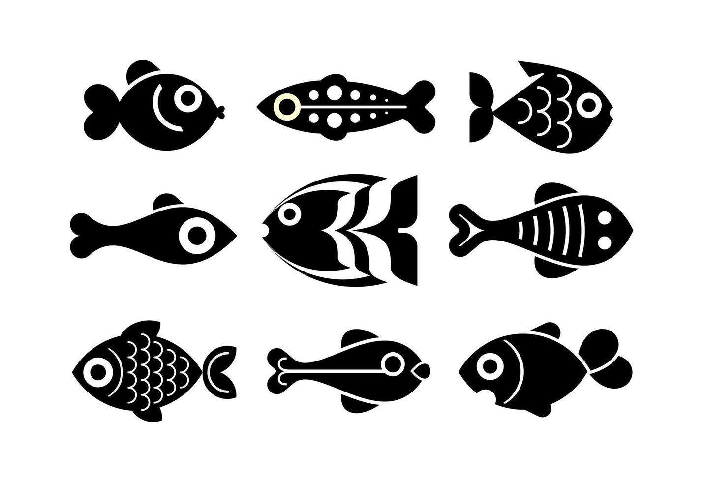 conjunto de iconos de pescado vector