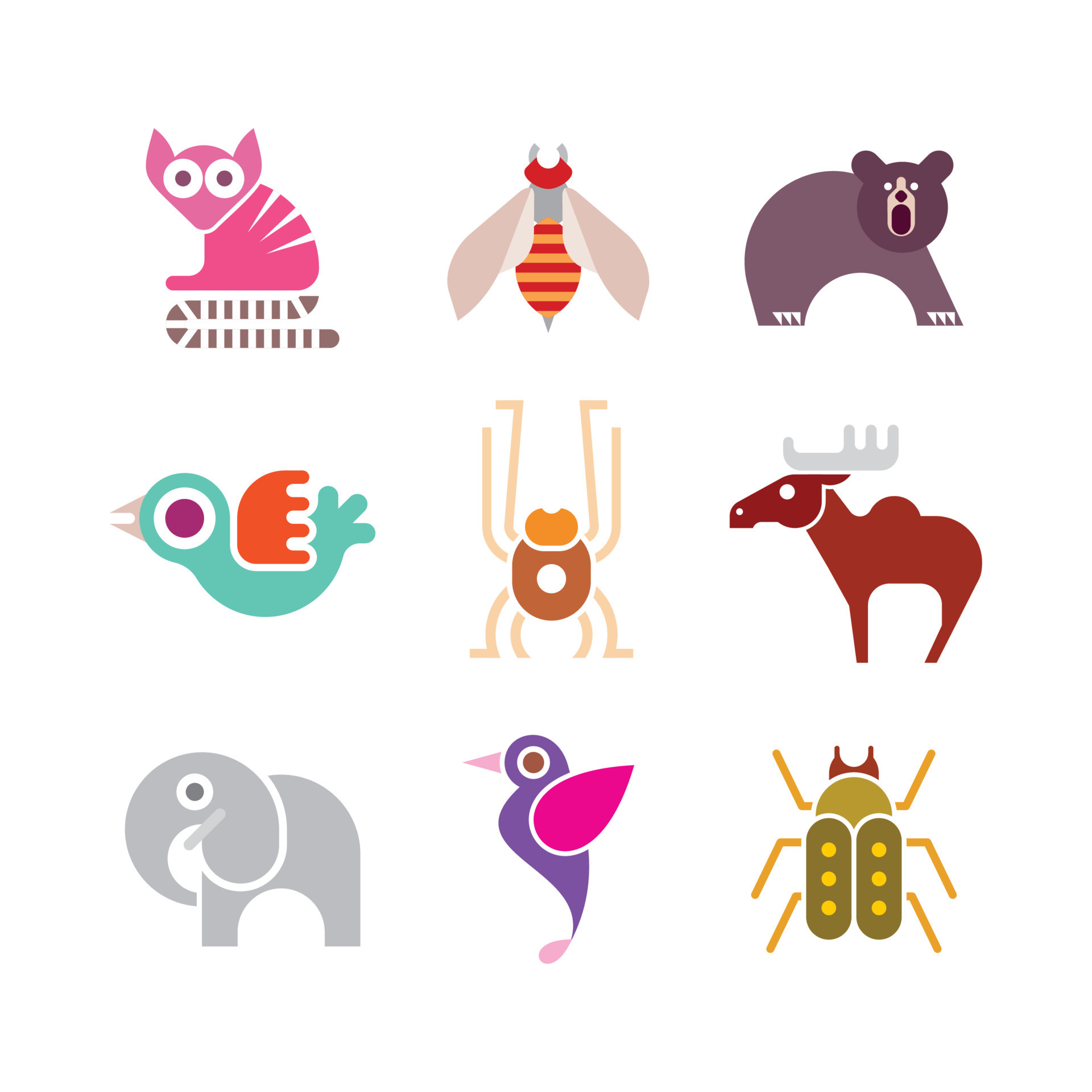 Animal Icon set 11173866 Vector Art at Vecteezy