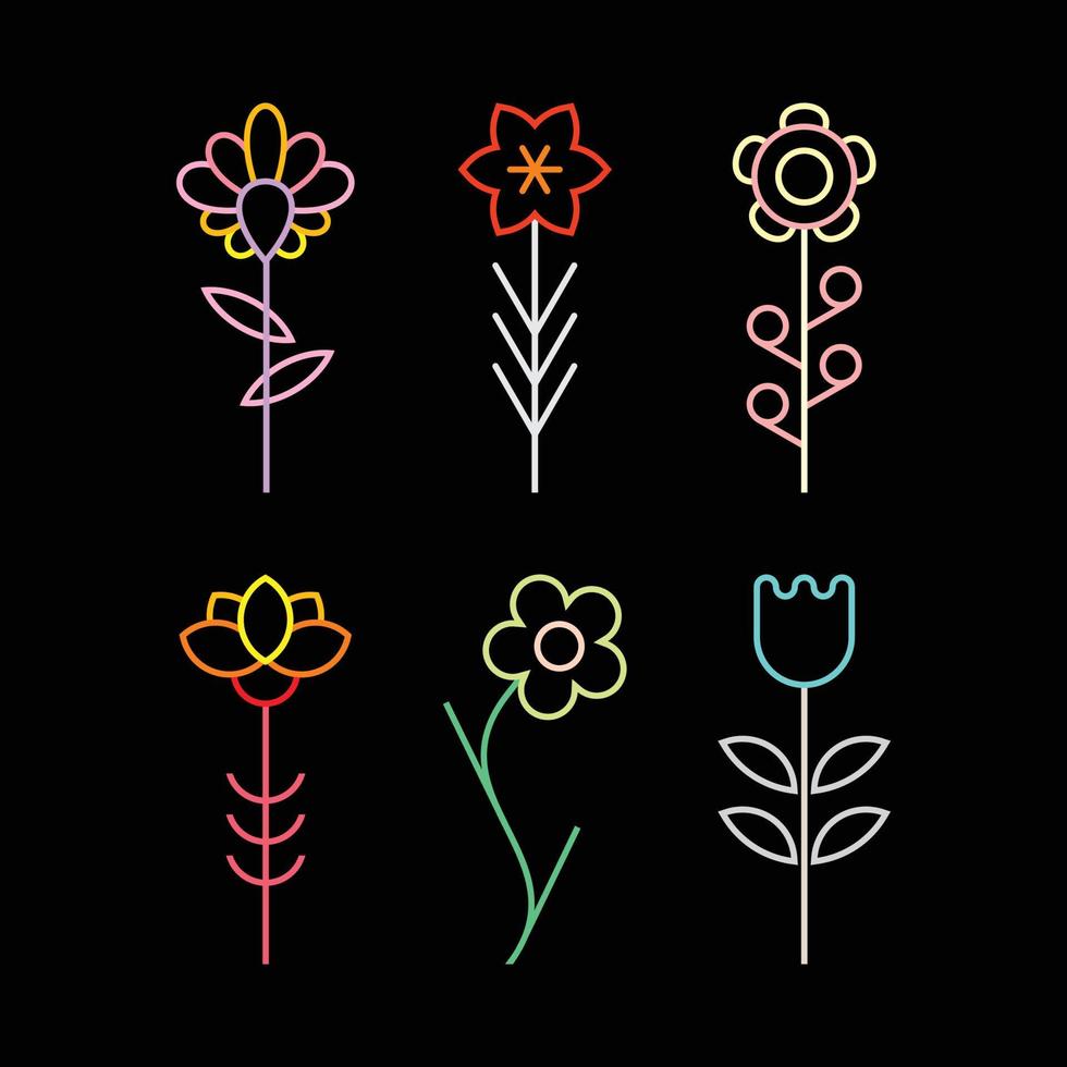 imágenes prediseñadas de flores vector