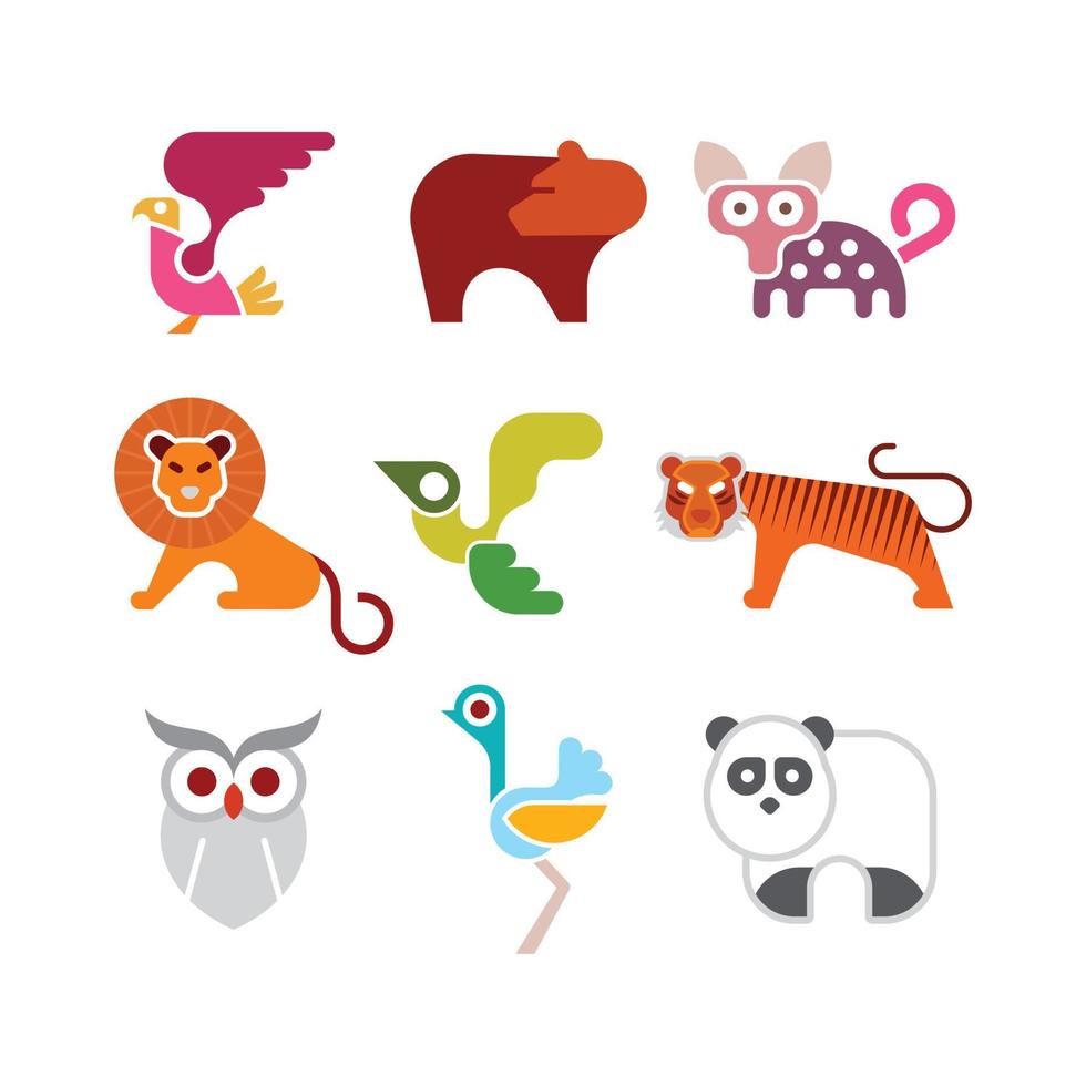 conjunto de iconos de vector de animales