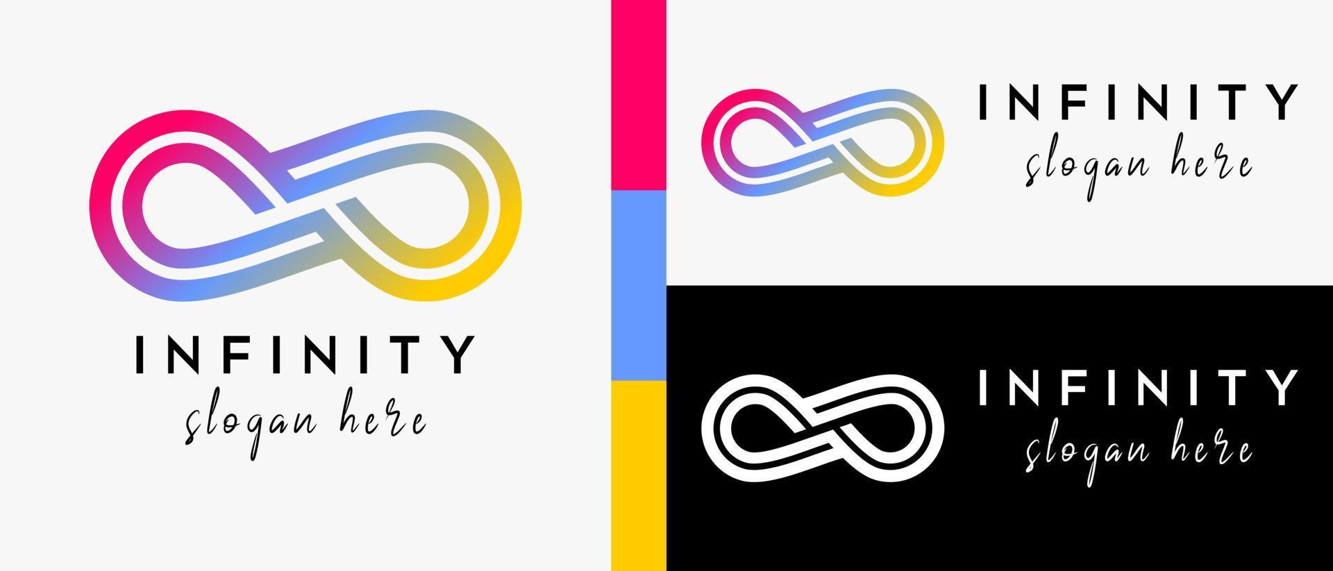 infinity logo design template in creative concept. premium logo illustration vector
