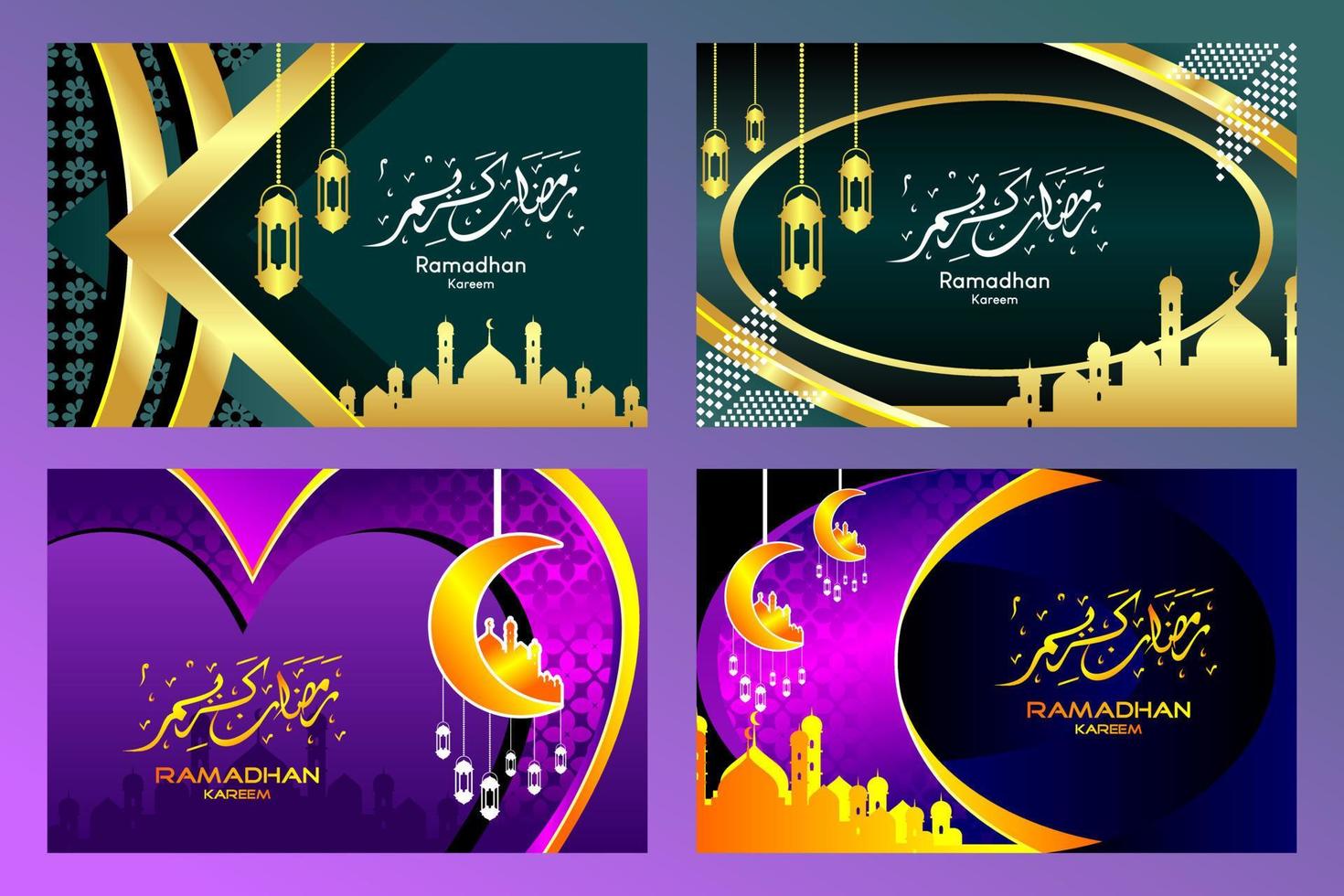 ramadan kareem greeting card collection, ramadan vector background