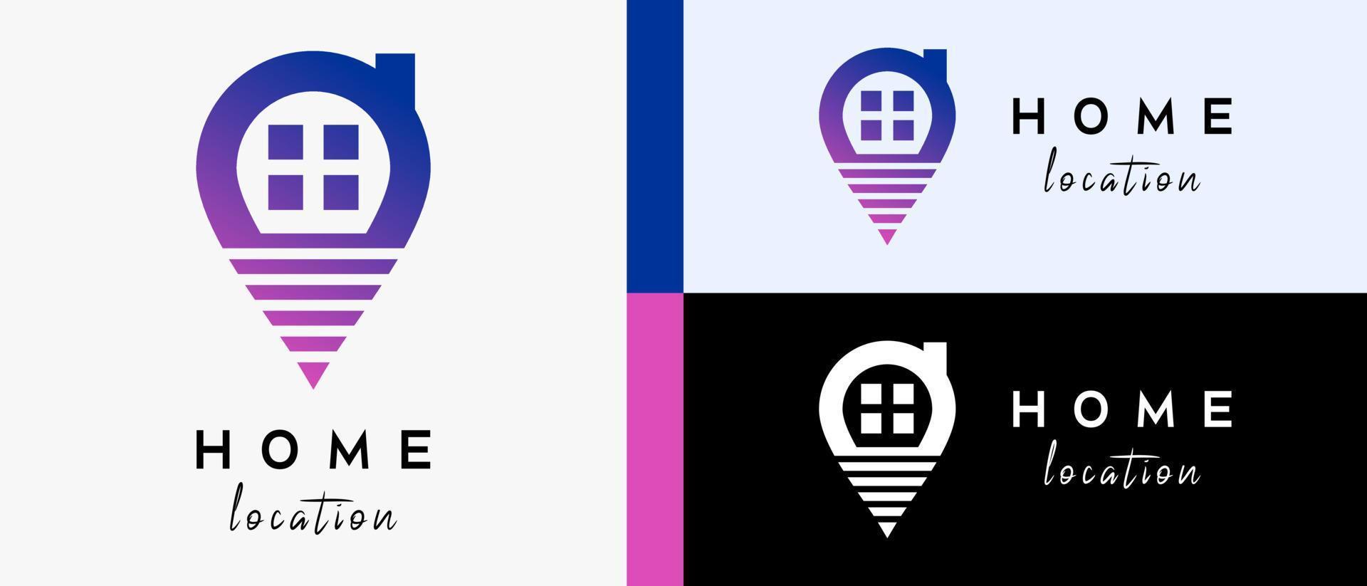 home location logo design template with a creative and simple concept. map or location icon vector illustration, premium vector
