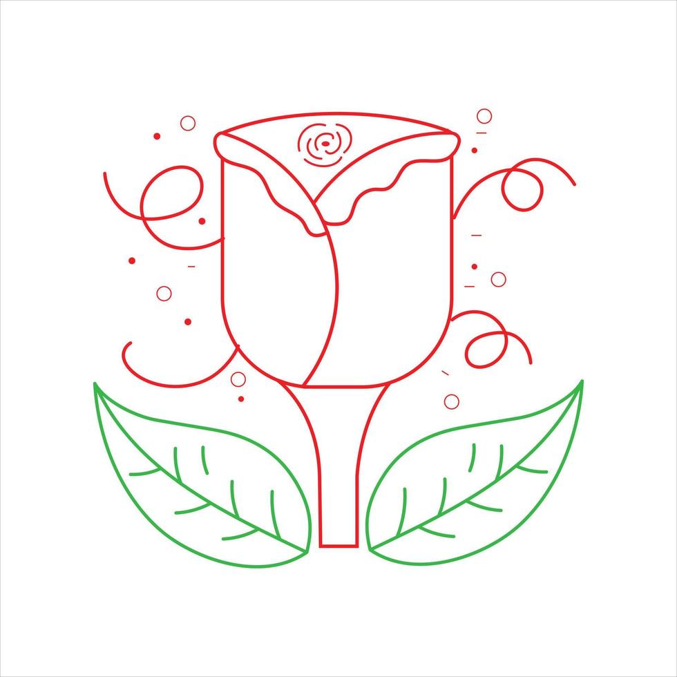 Hand Drawing Rose flower vector