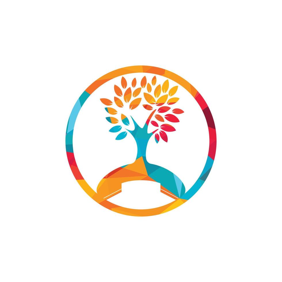 Nature call vector logo design. Handset tree icon design template.