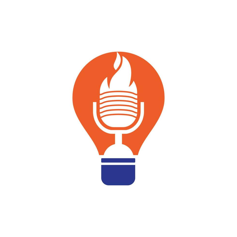 plantilla de diseño de logotipo de podcast de fuego. concepto de logotipo vectorial de podcast creativo. vector