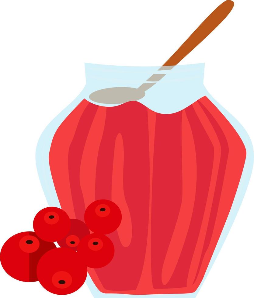 mermelada de grosella roja en un frasco. vector