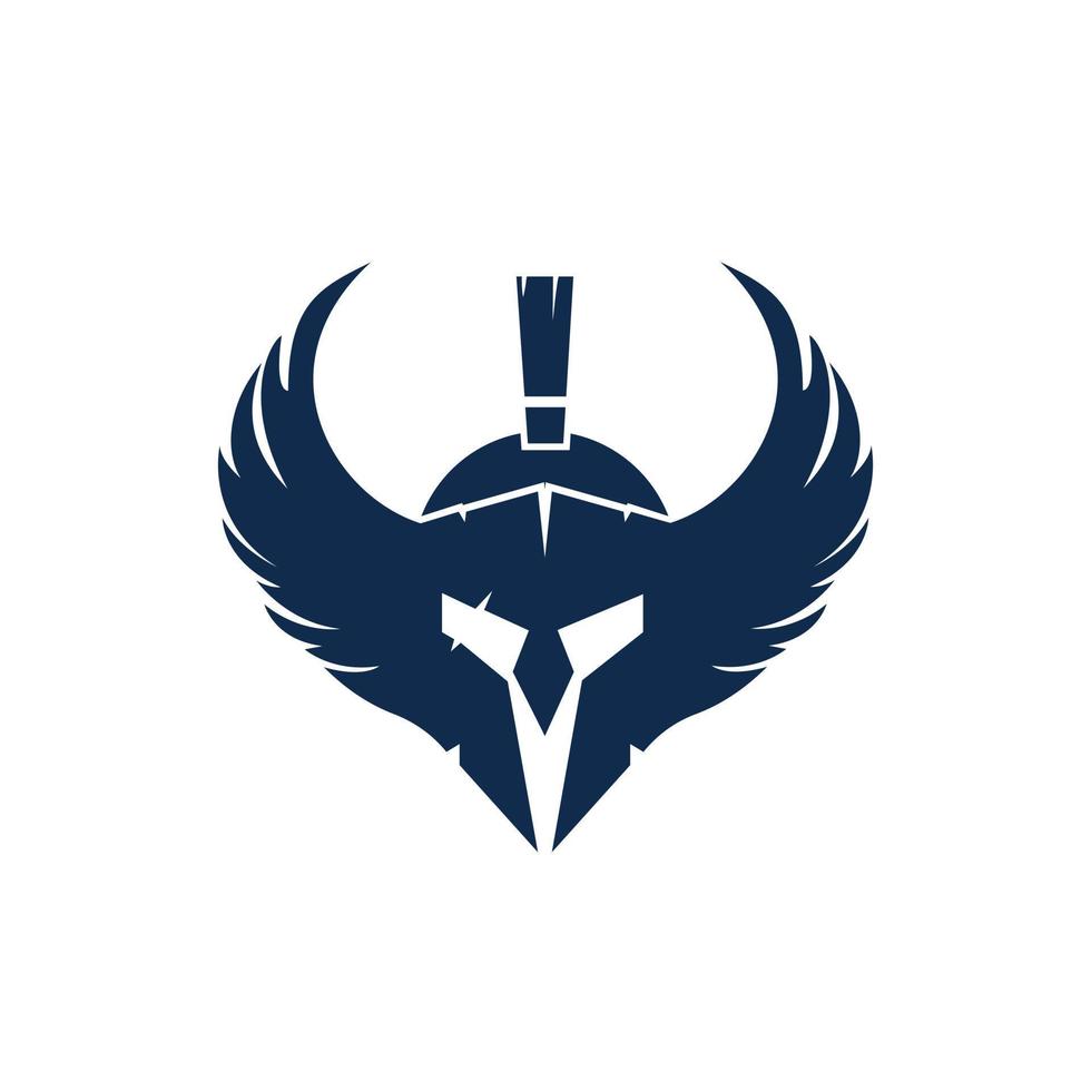 Spartan warrior with wings vector logo design. Warrior knight logo concept design.