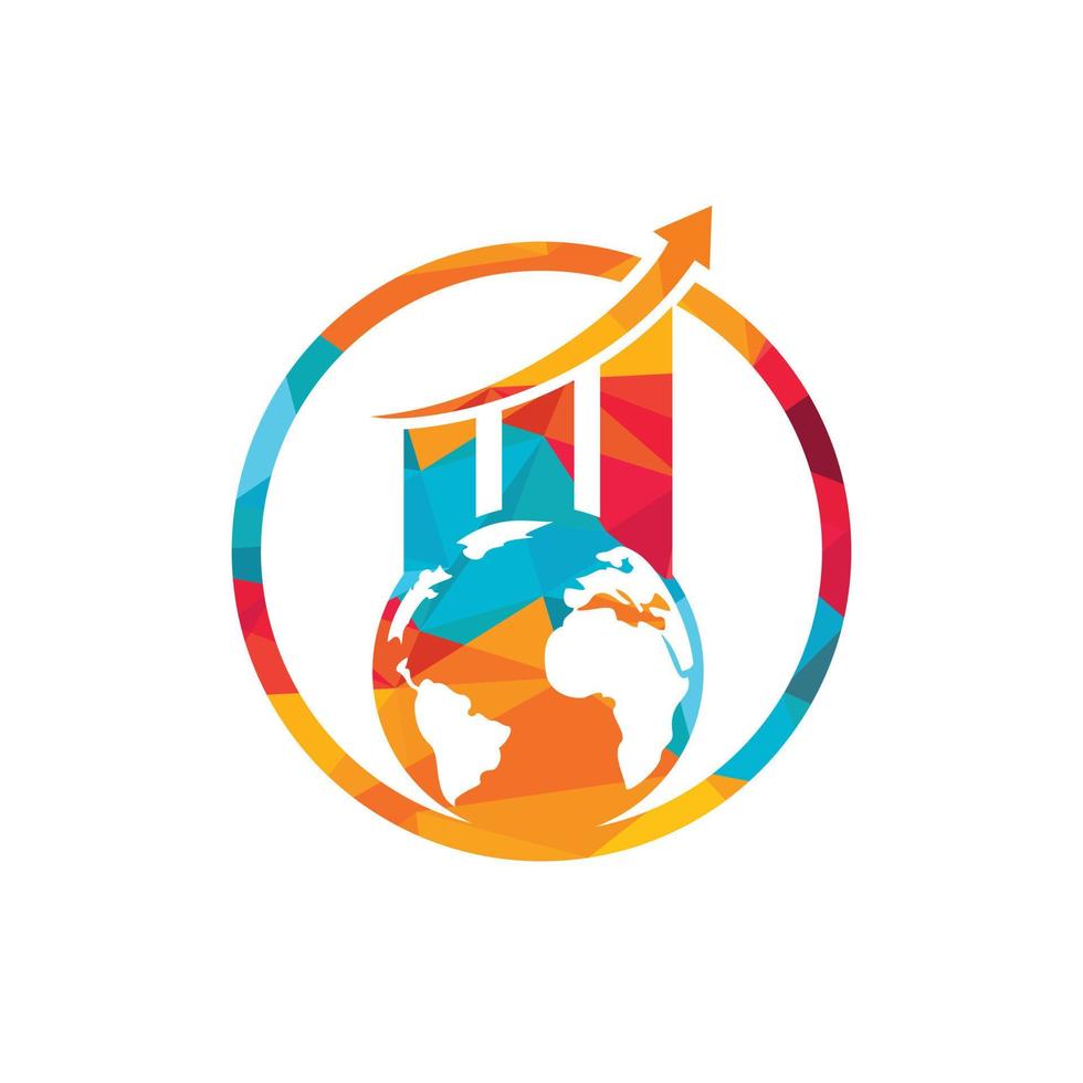 World Stats vector logo design template. World finance logo design concept.