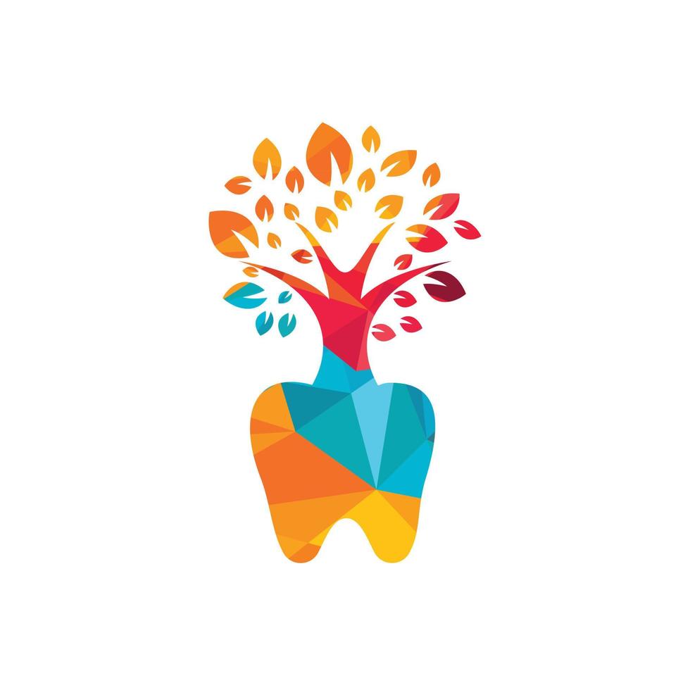 plantilla de diseño de logotipo de vector de árbol dental. plantilla de logotipo de vector de árbol dental.