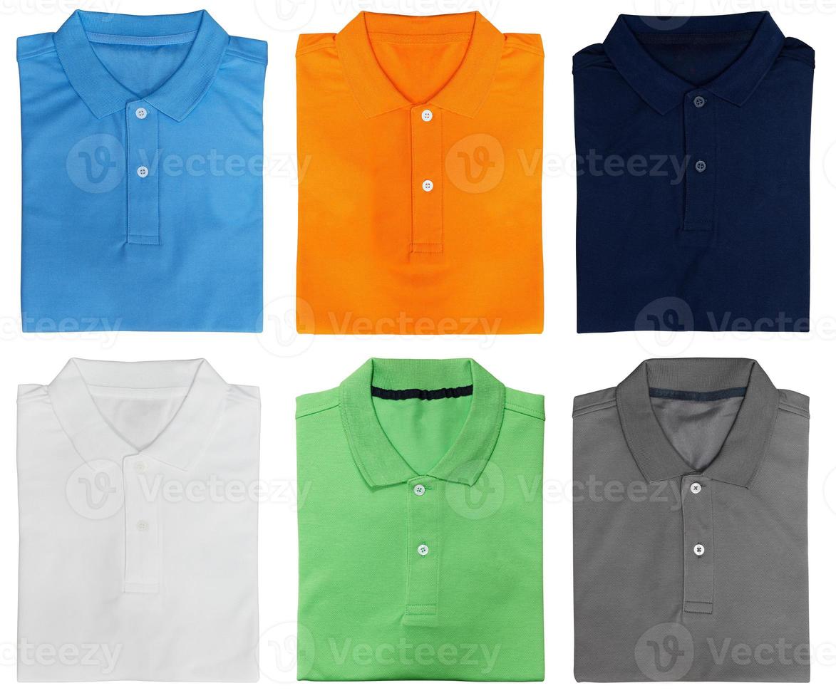 Mockup T-Shirt colorful collection isolated on white background with clipping path photo