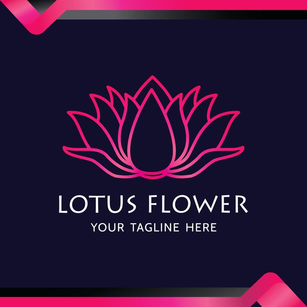 logotipo de flor de loto en colores rosa y magenta, con un fondo elegante y minimalista, ideal para símbolos de logotipo de belleza, etc. vector