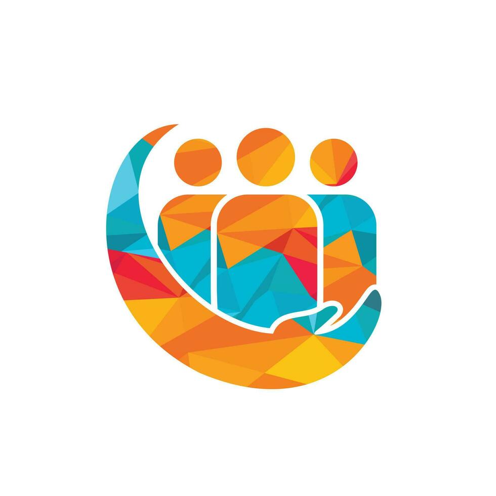 People or family care vector logo design. Hand and people icon design.