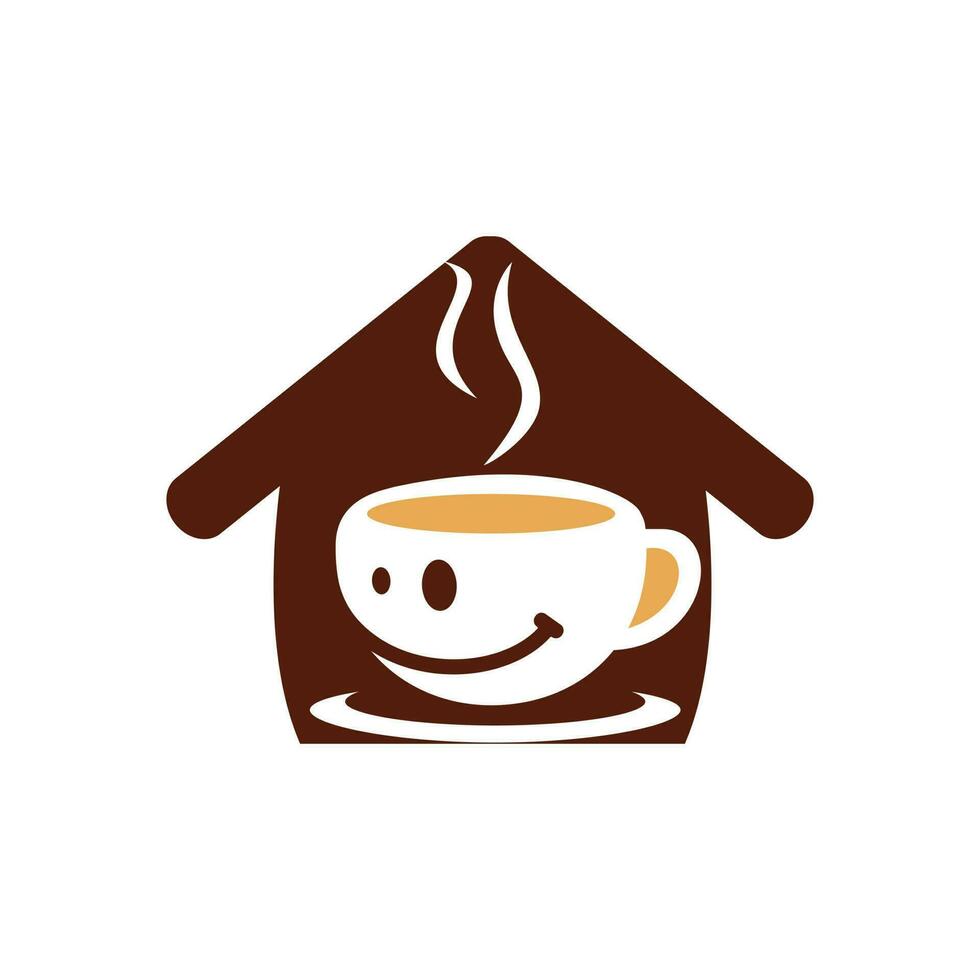 diseño de ilustración vectorial del logotipo de café de sonrisa. vector