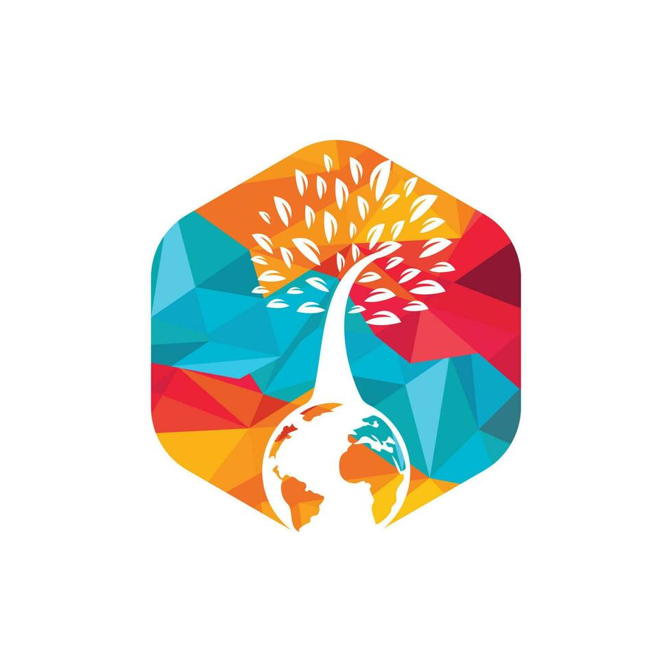 plantilla de diseño de logotipo de vector de árbol de globo. planeta y eco símbolo o icono.