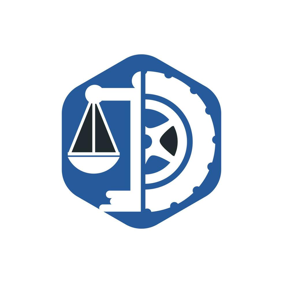 Transport law vector logo design template. Tire and balance icon design.