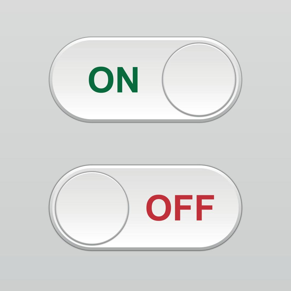botón interruptor de encendido y apagado. vector