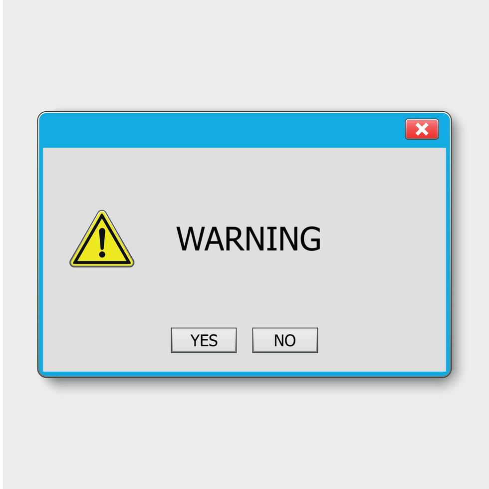 Window operating system warning. vector