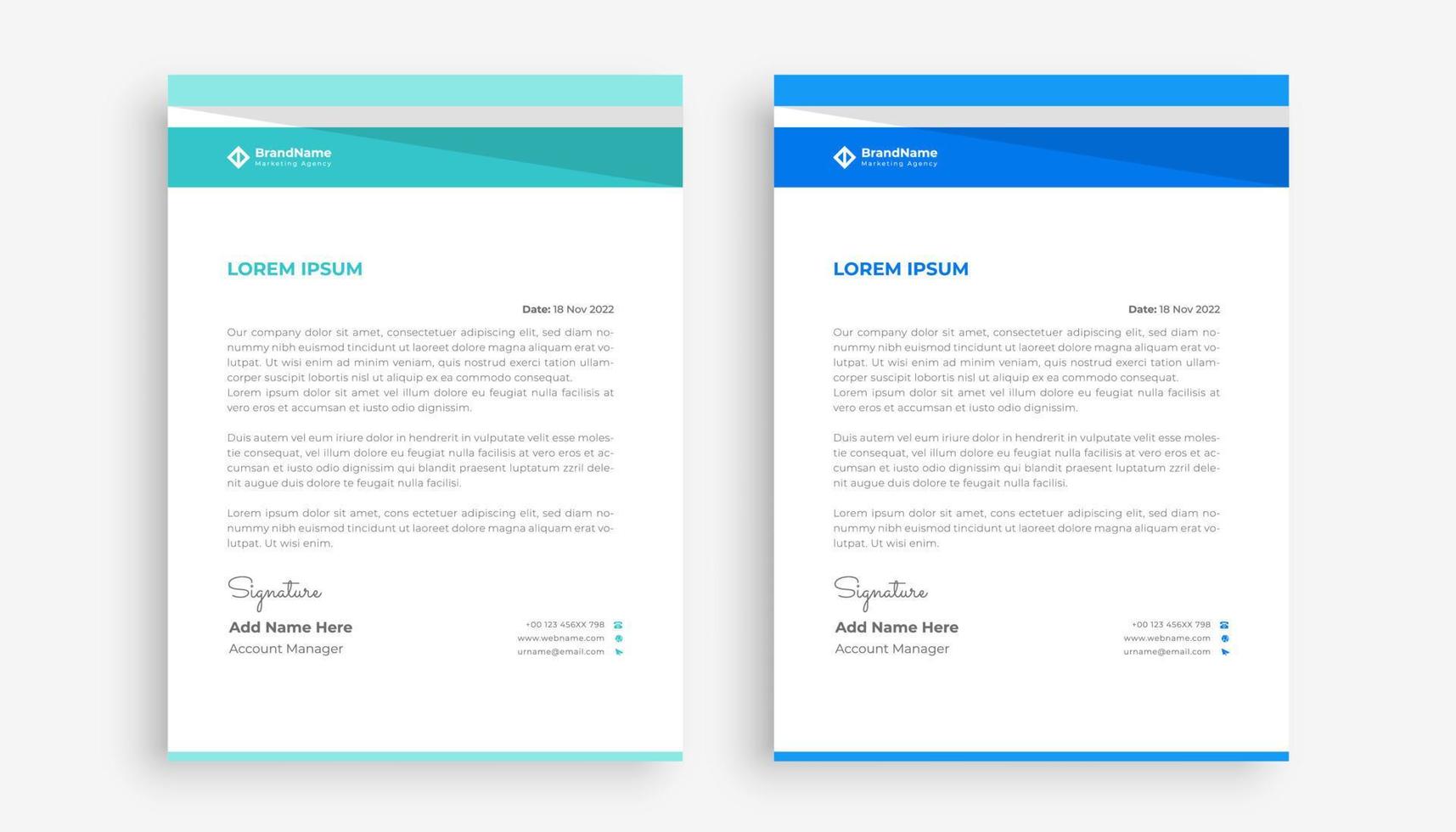 Professional letterhead design template vector