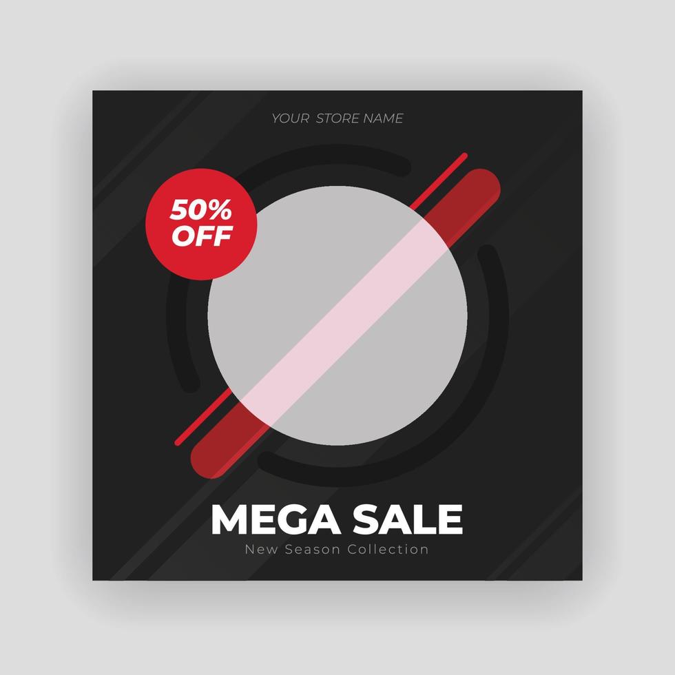 Mega sale social media banner template vector