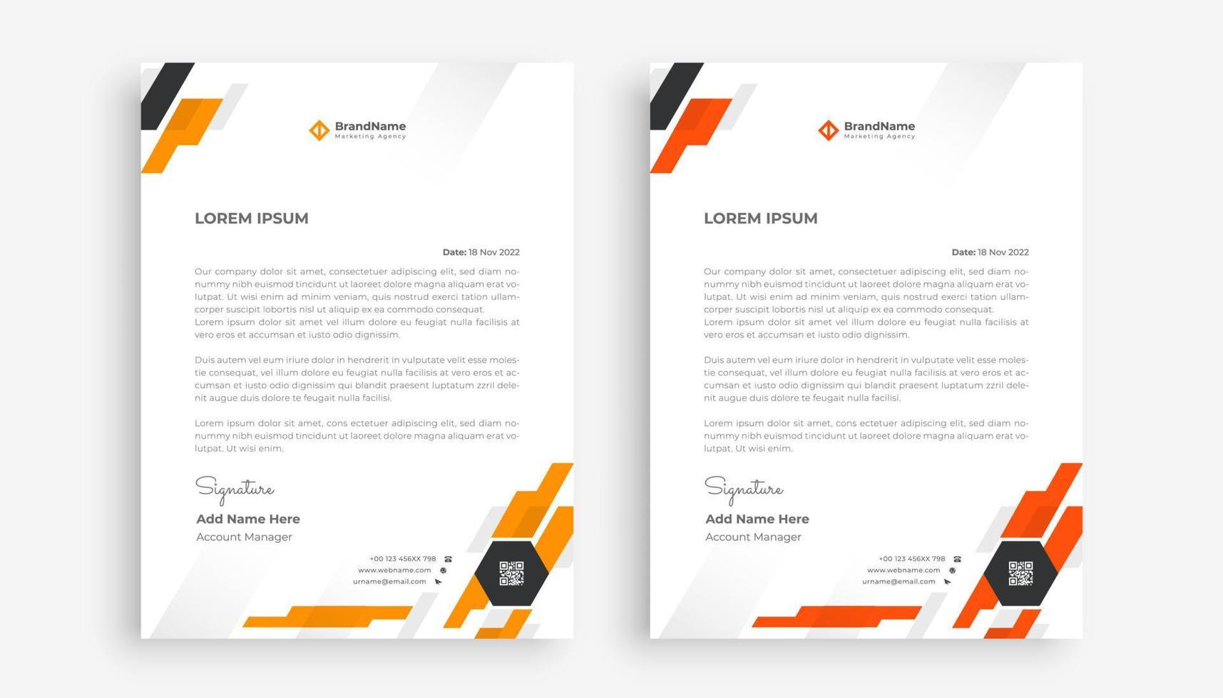 Corporate business letterhead design template vector