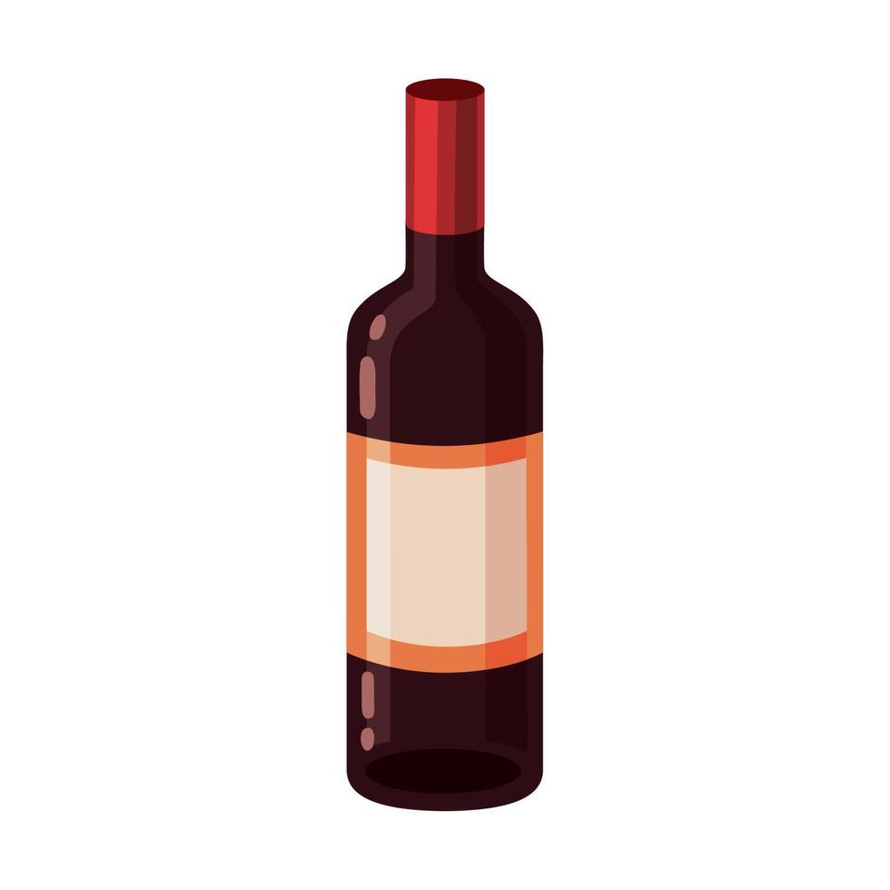 fresh wine bottle drink vector