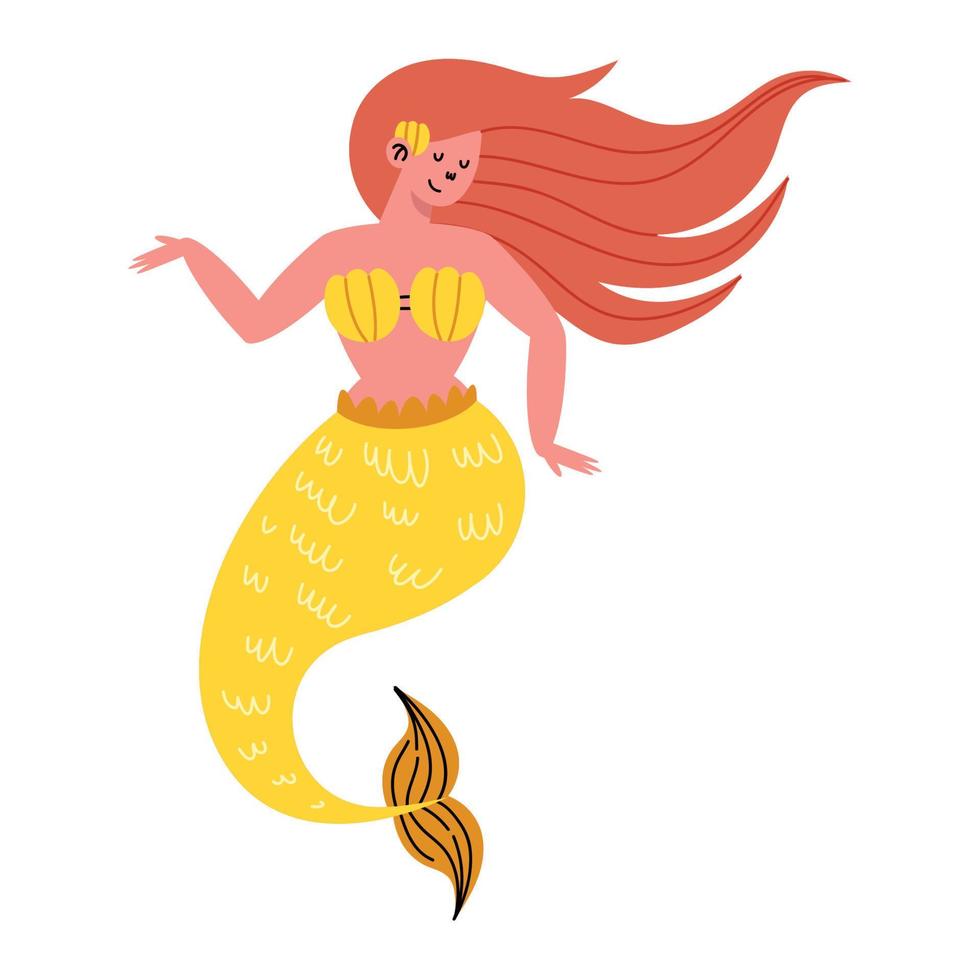 mermaid character icon vector