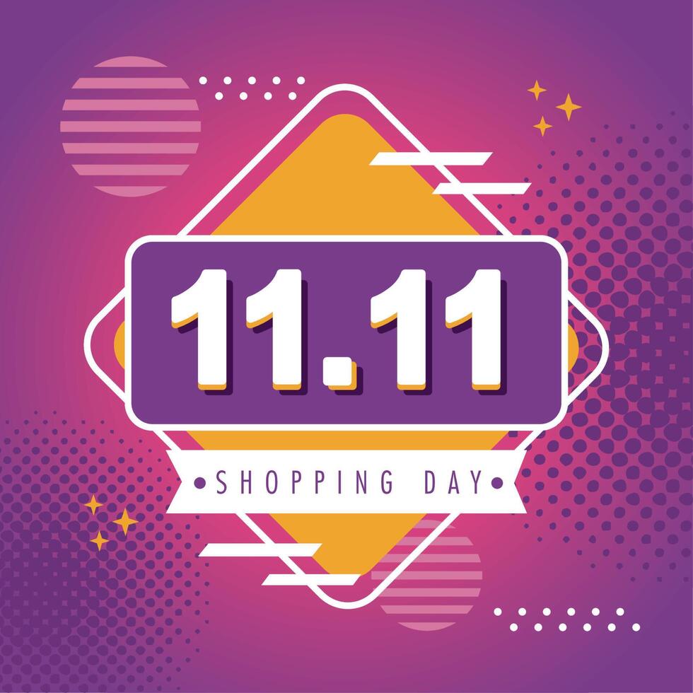 11 11 shopping day commercial vector