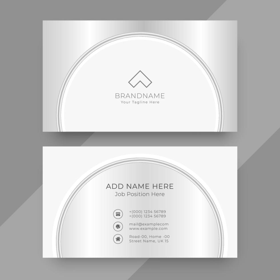 Silver business card design template vector