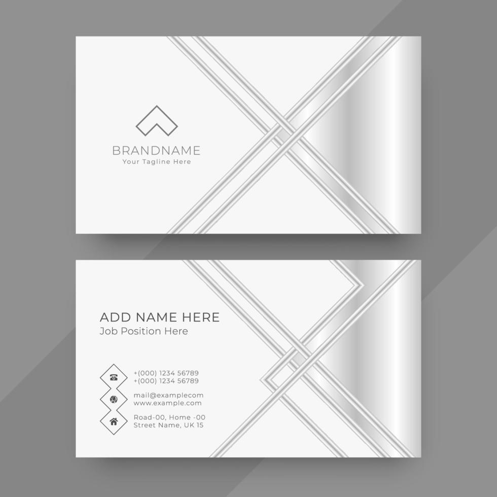 Silver business card design template vector