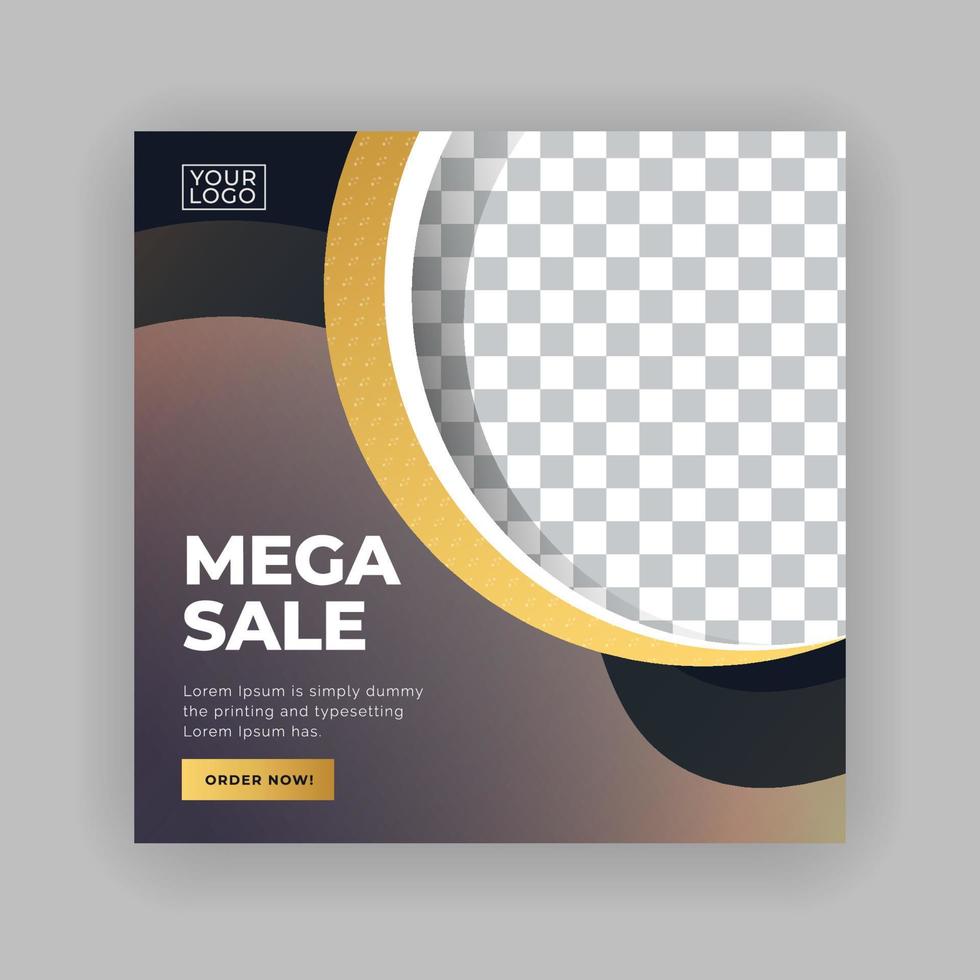 Mega sale social media banner template vector