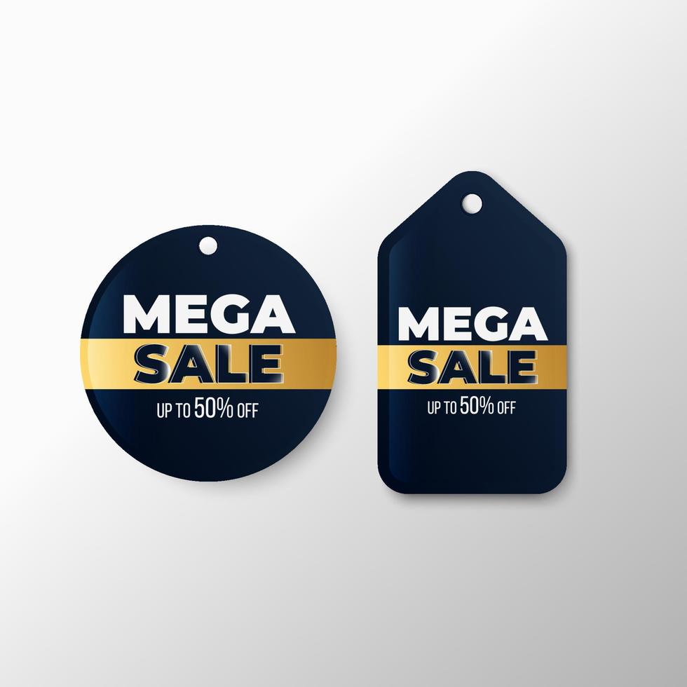 Mega sale label set design vector