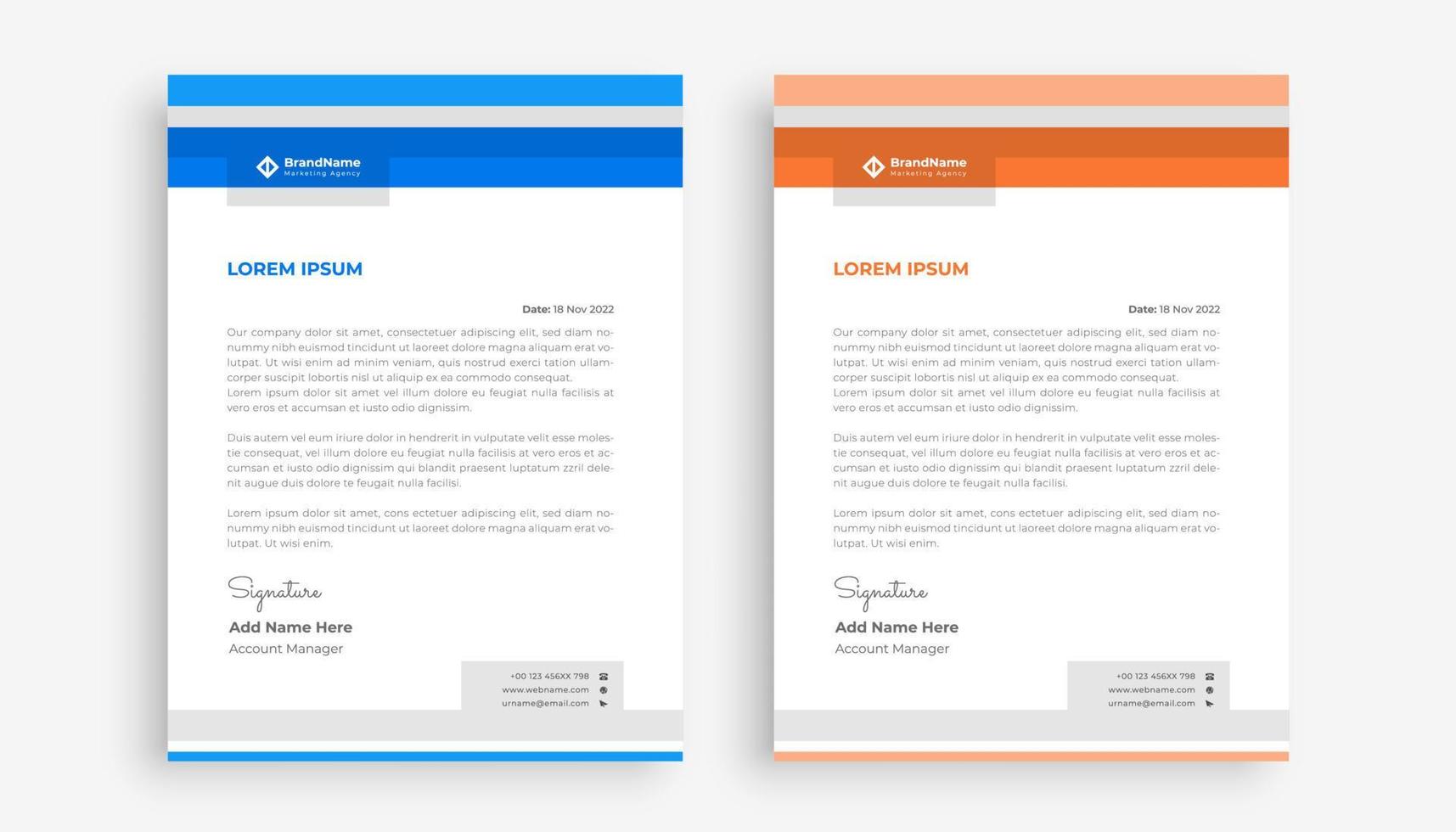 Professional letterhead design template vector