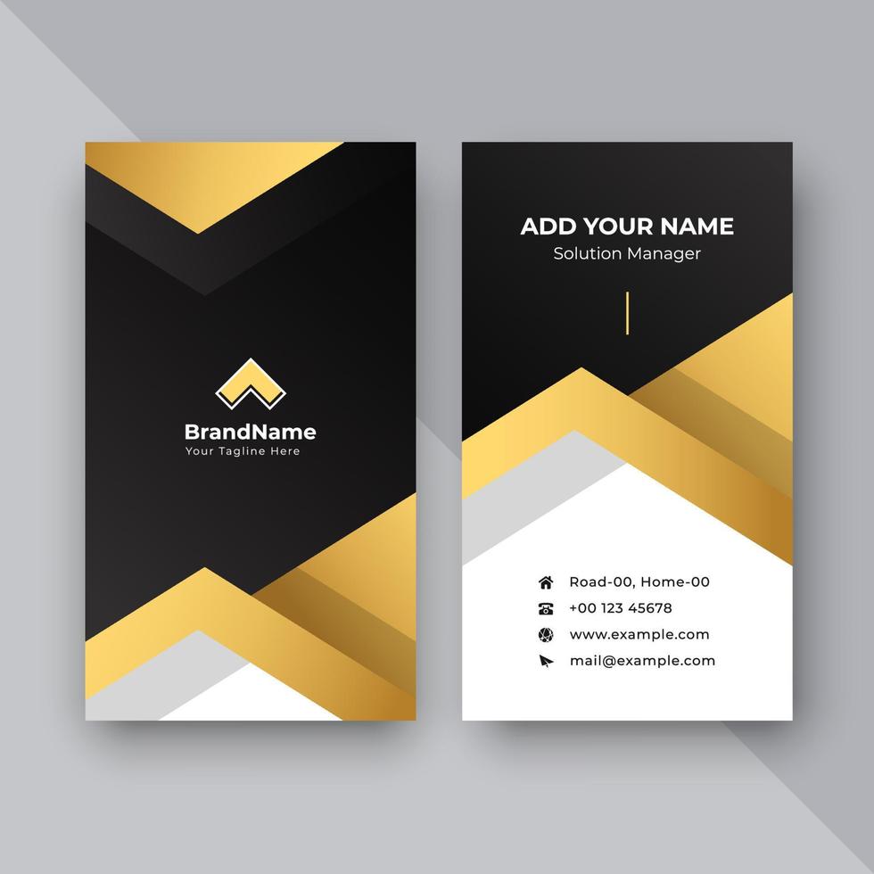 Vertical luxury gold business card design vector