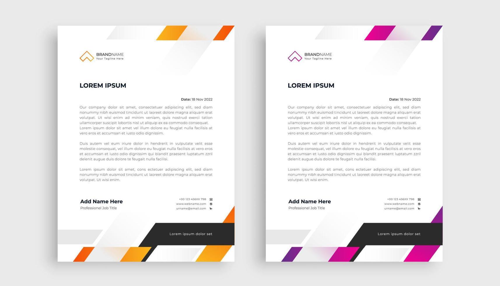 Professional letterhead design template vector