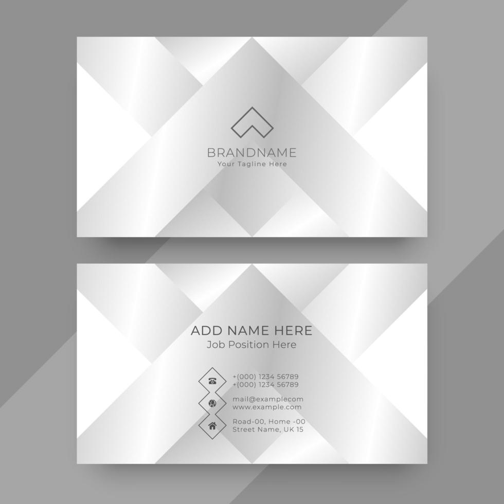 Silver business card design template vector